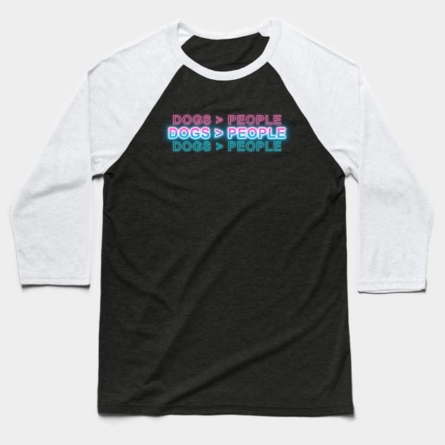 Dogs > People Baseball T-Shirt by Sanzida Design
